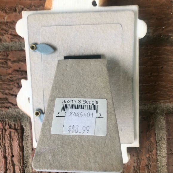 E&S Imports Off White Beagle Picture Desk Frame Holds 2.5” x 3.5” Photo - Picture 5 of 5